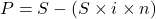 P=S-(S \times i \times n)